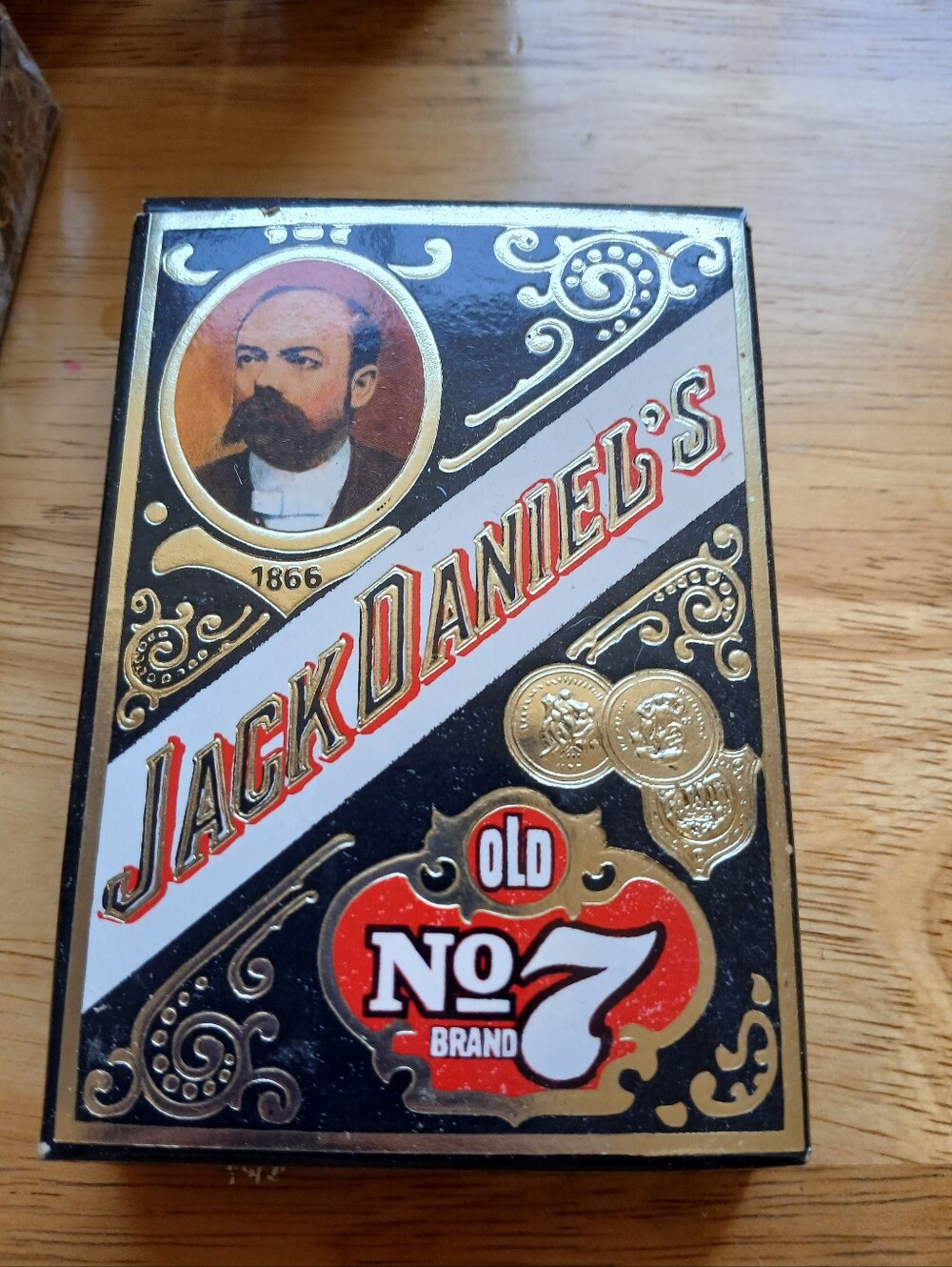Vintage Jack Daniels Black, Gold and Red Tin Display Box